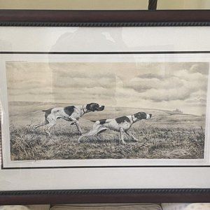 1930s LEON DANCHIN "Pointers on Point" Framed